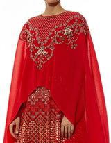 Red Cape and Skirt Set