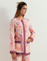 Chanderi Silk Long Jacket Paired With Chanderi Silk Pants