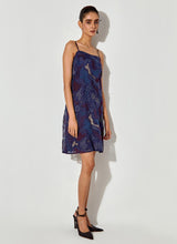 Blue Slip Dress With Embroidery