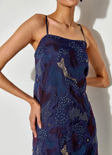 Blue Slip Dress With Embroidery