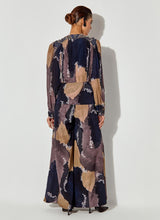 Multicolor Peplum Pleated Jacket With Paired With Crepe Panelled Pants