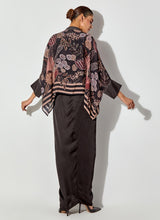 Multicolor Gyspy Rose Printed Top Paired With Drape Satin Skirt