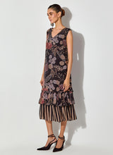 Multicolor Gypsy Rose Printed Midi Tier Dress