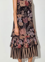 Multicolor Gypsy Rose Printed Midi Tier Dress