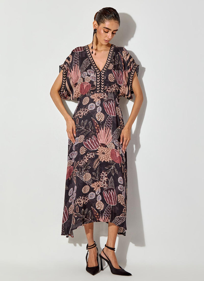 Multicolor Gypsy Rose Printed Dress