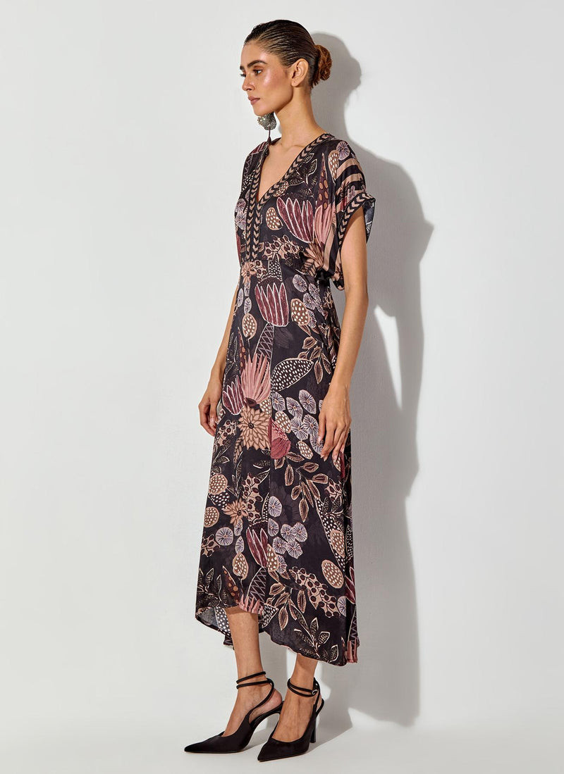 Multicolor Gypsy Rose Printed Dress