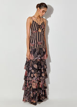 Black Gypsy Rose Printed Maxi Tier Dress