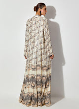 Multicolor Printed And Sequin Embroidered Long Jacket Paired With Hand Embellished Bustier And Chanderi Pants