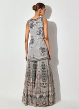 Grey Sequin Printed Sharara Set