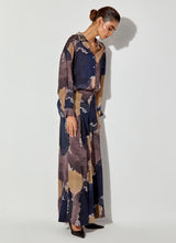 Multicolor Printed Shirt With Embroidered Collar Paired With Crepe Panelled Pants