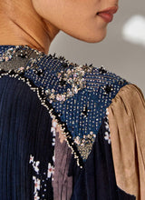 Multicolor Printed Shirt With Embroidered Collar Paired With Crepe Panelled Pants