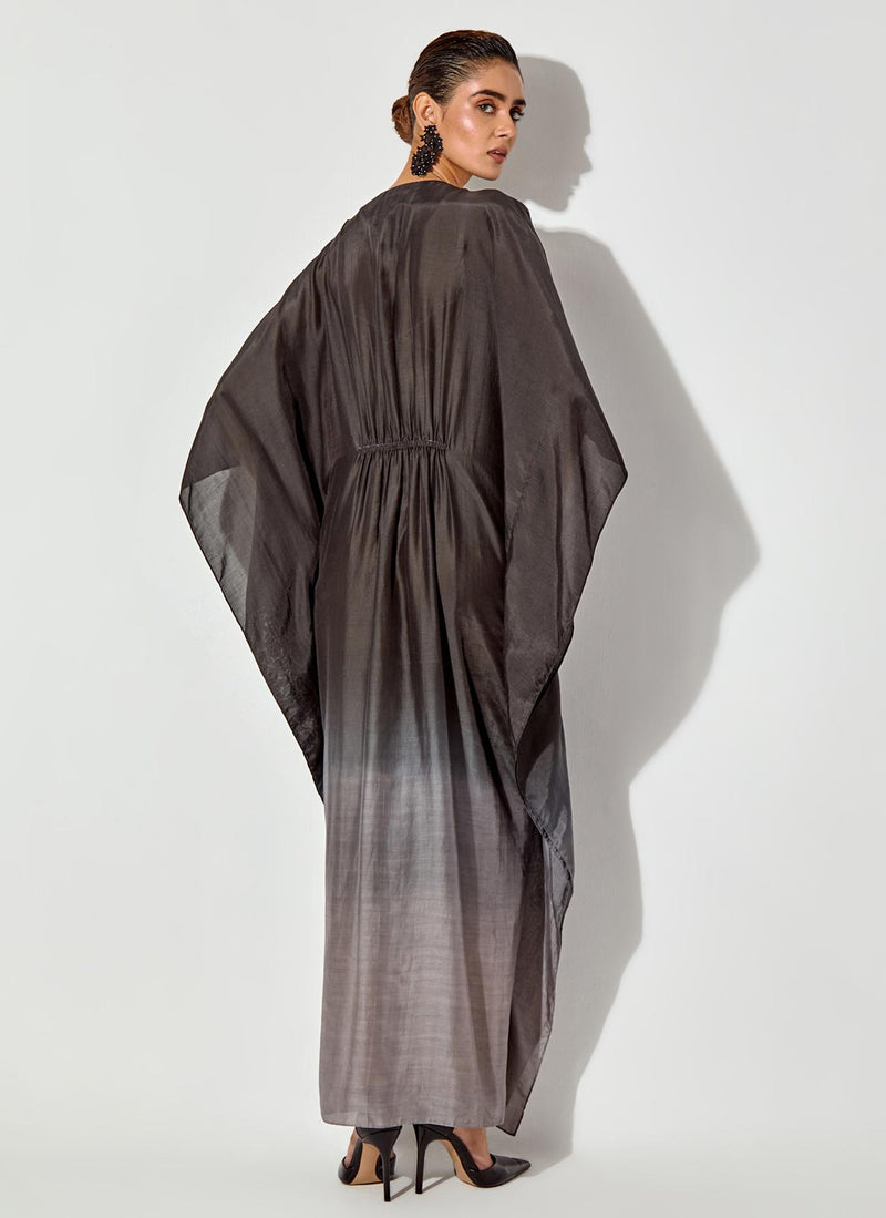 Grey Black And Grey Shaded Kaftan Dress