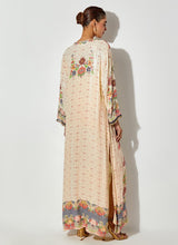Off White Printed And Sequin Embroidered Tunic Maxi Dress
