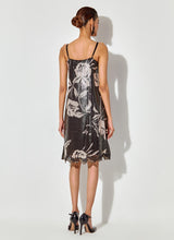 Black Sequin Floral Printed Dress