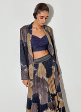 Multicolor Tier Skirt In Textured Georgette With Smocking On Waist