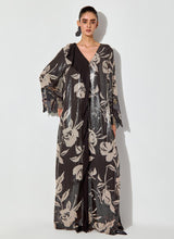 Black Sequin Floral Printed Dress