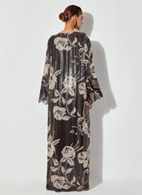 Black Sequin Floral Printed Dress