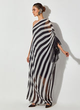 Black One Shoulder Printed Dress With Lace Detailing