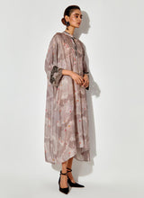 Grey Printed And Embroidered Tunic Dress