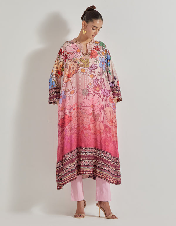 Multicolor Petal Prism Printed Kurta Set