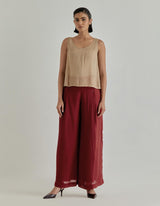 Red With Pink Rosette Nomad Cape With Trouser