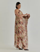 Multicolor Rosette Nomad One Shoulder Dress