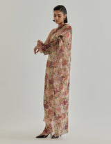 Multicolor Rosette Nomad One Shoulder Dress
