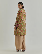 Multicolor Rosette Nomad Short Kurta Paired With Trouser
