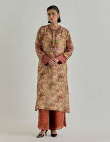 Multicolor Rosette Nomad Tissue Chanderi Kurta Set