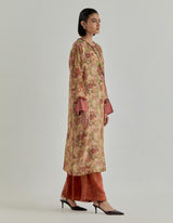 Multicolor Rosette Nomad Tissue Chanderi Kurta Set