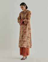 Multicolor Rosette Nomad Tissue Chanderi Kurta Set