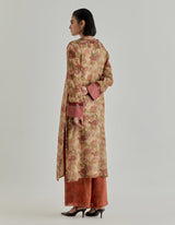 Multicolor Rosette Nomad Tissue Chanderi Kurta Set