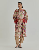 Multicolor Rosette Nomad Chanderi Kurta Set