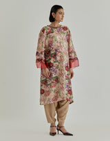 Multicolor Rosette Nomad Chanderi Kurta Set