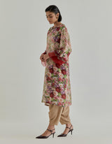 Multicolor Rosette Nomad Chanderi Kurta Set
