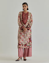 Multicolor Rosette Nomad Chanderi Kurta Set
