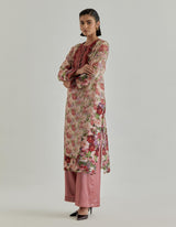 Multicolor Rosette Nomad Chanderi Kurta Set