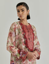 Multicolor Rosette Nomad Chanderi Kurta Set