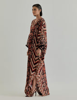 Multicolor Jaspe Long Kaftan