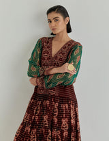 Pink Jaspe Kaftan Dress In Lurex Georgette