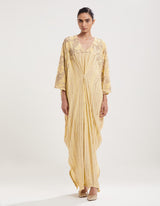 Yellow Embroidered Kaftan