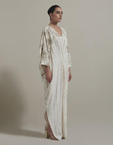 Ivory Embroidered Sleeves Kaftan