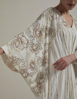 Ivory Embroidered Sleeves Kaftan