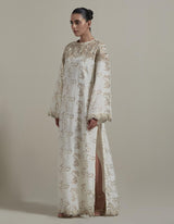 Ivory Cutwok Yoke Kaftan