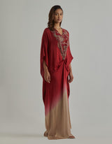 Red Beige Ombre Kaftan