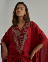 Red Beige Ombre Kaftan