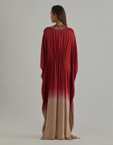 Red Beige Ombre Kaftan