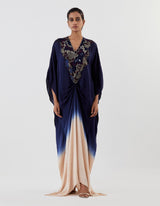 Blue Embellished Ombre Kaftan
