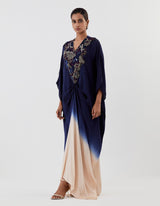 Blue Embellished Ombre Kaftan