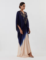 Blue Embellished Ombre Kaftan